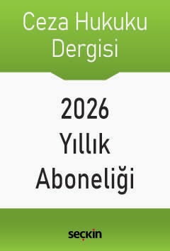Ceza Hukuku Dergisi – 2026 Yılı Abonelik