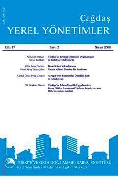 Çağdaş Yerel Yönetimler Dergisi Cilt:19 Sayı:3 Temmuz 2010 Doç. Dr. Onur Ender Aslan 