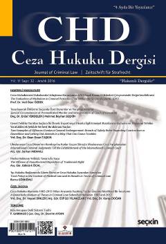 Ceza Hukuku Dergisi Sayı:32 – Aralık 2016 Prof. Dr. Veli Özer Özbek 