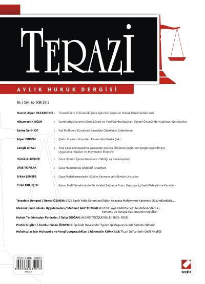 Terazi Aylık Hukuk Dergisi Sayı:65 Ocak 2012 Cemre Kocaçimen 