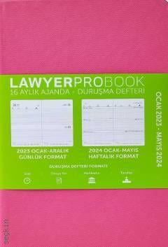 Lawyer Probook Büyük Boy Ajanda (16 Aylık) Pembe 2023 Günlük Duruşma Ajandası (13*21) Lawyer Ajanda 