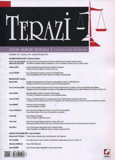Terazi Aylık Hukuk Dergisi Sayı:106 Haziran 2015 Mutlu Dinç 