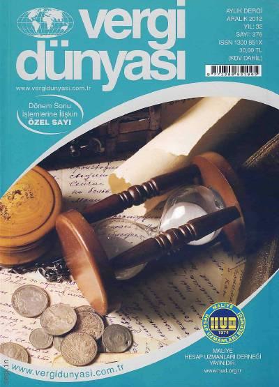 Vergi Dünyası Dergisi Aralık 2012 Abdülkadir Benli