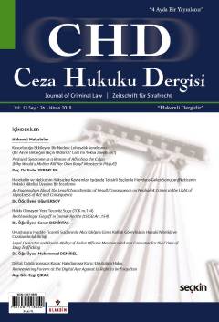 Ceza Hukuku Dergisi Sayı: 36 – Nisan 2018 Prof. Dr. Veli Özer Özbek 