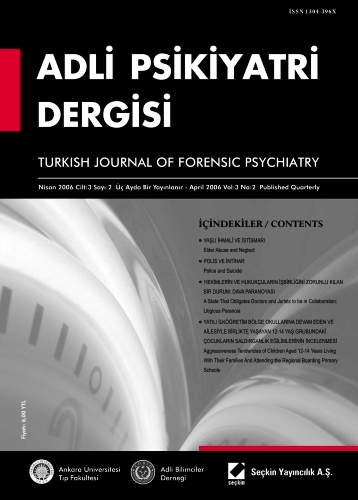 Adli Psikiyatri Dergisi – Cilt:3 Sayı:2 Nisan 2006 Prof. Dr. İ. Hamit Hancı 