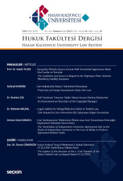 Hasan Kalyoncu Üniversitesi Hukuk Fakültesi Dergisi Sayı:16  Temmuz 2018 İbrahim Gül