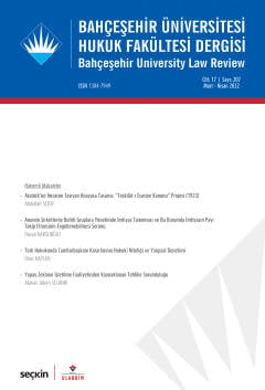 Bahçeşehir Üniversitesi Hukuk Fakültesi Dergisi Cilt: 17 Sayı: 207 Mart – Nisan 2022 Doç. Dr. Burak Huysal 