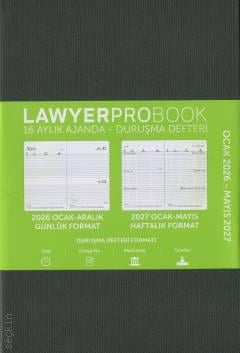 Lawyer Probook Büyük Boy Ajanda (16 Aylık) Koyu Gri 2026