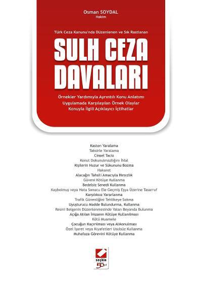 Türk Ceza Kanunu'nda Düzenlenen ve Sık Rastlanan Sulh Ceza Davaları Osman Soydal  - Kitap