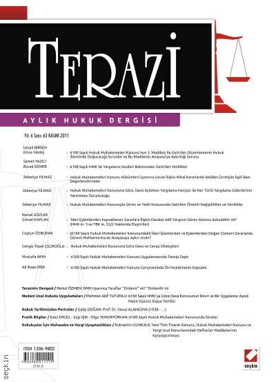 Terazi Aylık Hukuk Dergisi Sayı:63 Kasım 2011 Cemre Kocaçimen 