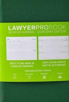 Lawyer Probook Küçük Boy Ajanda (16 Aylık) Yeşil Günlük Avukat Ajandası (11*17) Lawyer Ajanda 