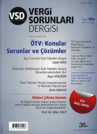 Vergi Sorunları Dergisi Sayı:289 Ekim 2012 Olcay Kolotoğlu 