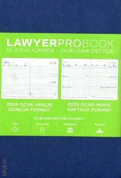 Lawyer Probook Küçük Boy Ajanda (16 Aylık) Lacivert Günlük Avukat Ajandası (11*17) Lawyer Ajanda  - Kitap