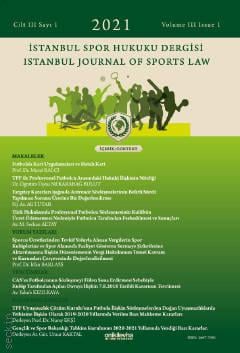 İstanbul Spor Hukuku Dergisi Cilt: 3 Sayı: 1