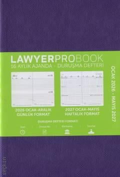 Lawyer Probook Büyük Boy Ajanda (16 Aylık) Mor 2026 Büyük Günlük Avukat Ajandası (13*21) Lawyer Ajanda 