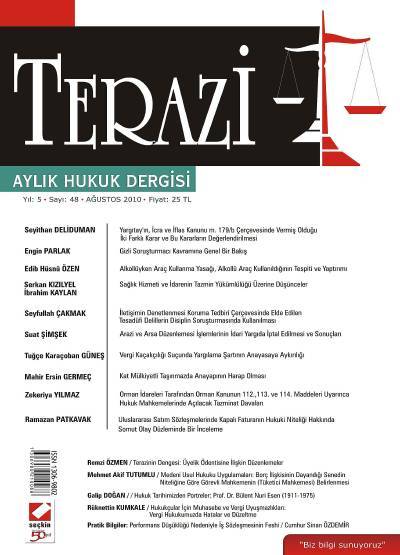 Terazi Aylık Hukuk Dergisi Sayı:48 Ağustos 2010 Cemre Kocaçimen 