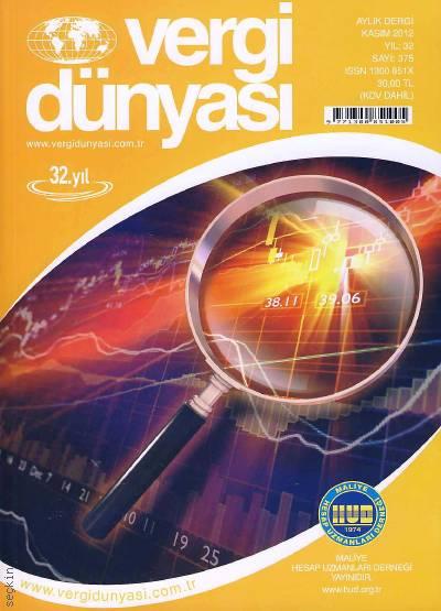 Vergi Dünyası Dergisi Kasım 2012 Abdülkadir Benli