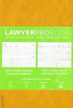 Lawyer Probook Küçük Boy Ajanda (16 Aylık) Sarı Günlük Avukat Ajandası (11*17) Lawyer Ajanda 