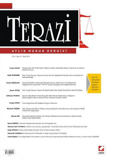 Terazi Aylık Hukuk Dergisi Sayı:53 Ocak 2011 Cemre Kocaçimen