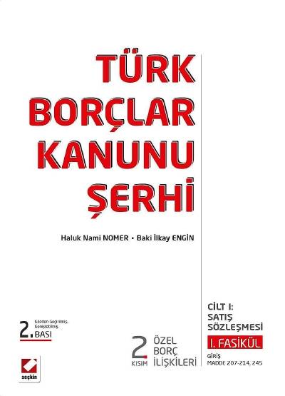 Türk Borçlar Kanunu 2. Kısım Prof. Dr. Haluk Nami Nomer, Prof. Dr. Baki İlkay Engin  - Kitap