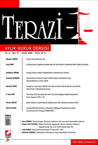 Terazi Aylık Hukuk Dergisi Sayı:37 Eylül 2009 Cemre Kocaçimen