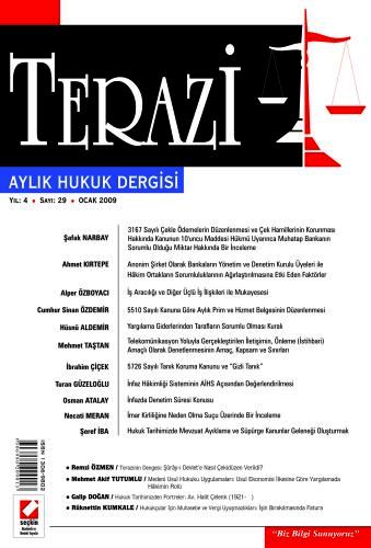 Terazi Aylık Hukuk Dergisi Sayı:29 Ocak 2009 Cemre Kocaçimen