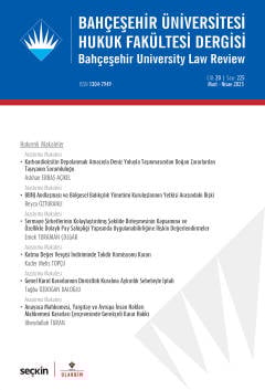 Bahçeşehir Üniversitesi Hukuk Fakültesi Dergisi Cilt: 20 Sayı: 225
