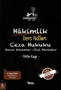 İmtiyaz  Ceza Hukuku Genel Hükümler – Özel Hükümler Ders Notları Metin Kaya  - Kitap