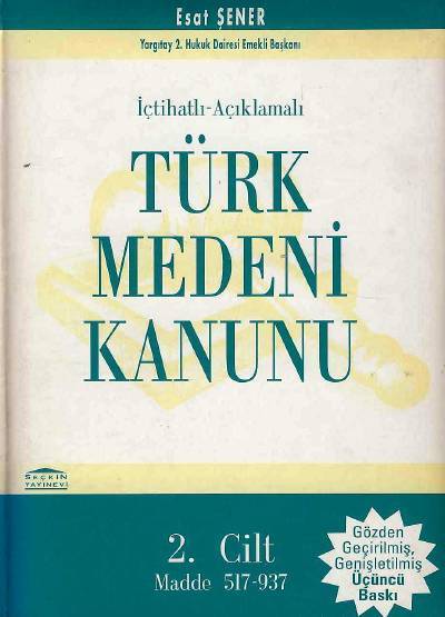 Türk Medeni Kanunu (2 Cilt) Esat Şener  - Kitap