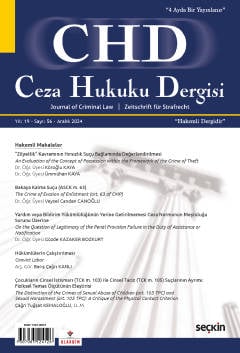 Ceza Hukuku Dergisi Sayı: 56 – Aralık 2024 Veli Özer Özbek, Ömer Buğra Süren