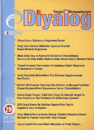 Vergici ve Muhasebeciyle Diyalog Dergisi Sayı:296 Aralık 2012 Süleyman Genç 